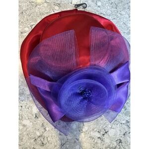 Women's Red Hat Society 100% Wool with Purple Bow NWT